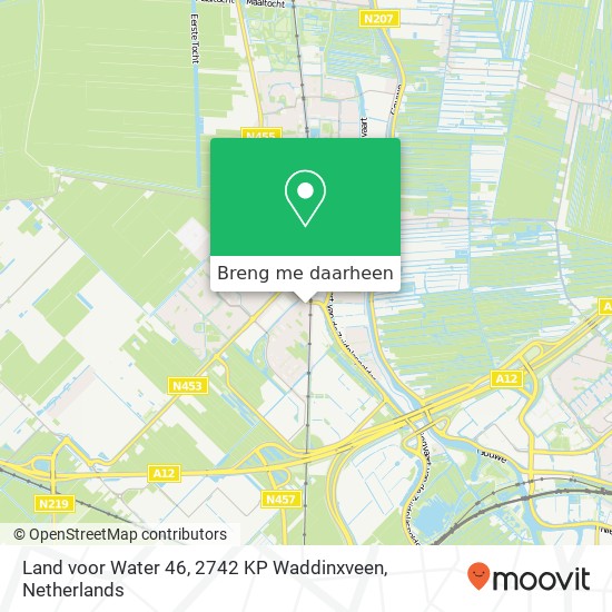 Land voor Water 46, 2742 KP Waddinxveen kaart