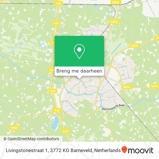 Livingstonestraat 1, 3772 KG Barneveld kaart