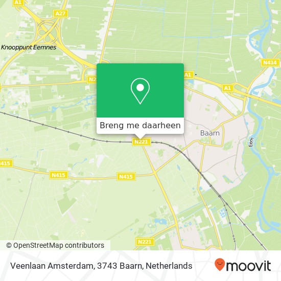 Veenlaan Amsterdam, 3743 Baarn kaart