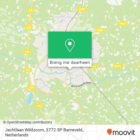 Jachtlaan Wildzoom, 3772 SP Barneveld kaart