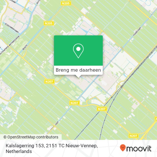 Kalslagerring 153, 2151 TC Nieuw-Vennep kaart