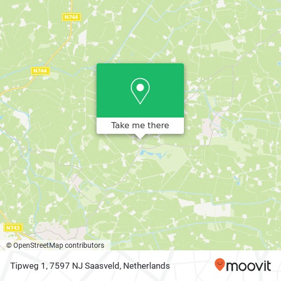 Tipweg 1, 7597 NJ Saasveld kaart