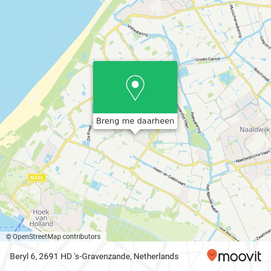 Beryl 6, 2691 HD 's-Gravenzande kaart