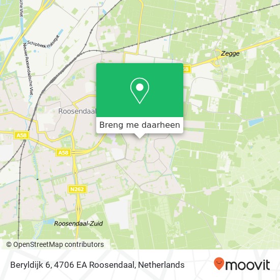 Beryldijk 6, 4706 EA Roosendaal kaart