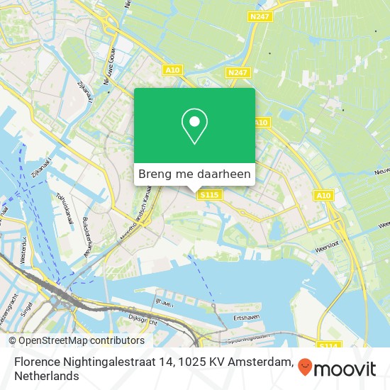 Florence Nightingalestraat 14, 1025 KV Amsterdam kaart