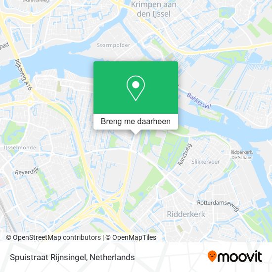 Spuistraat Rijnsingel kaart