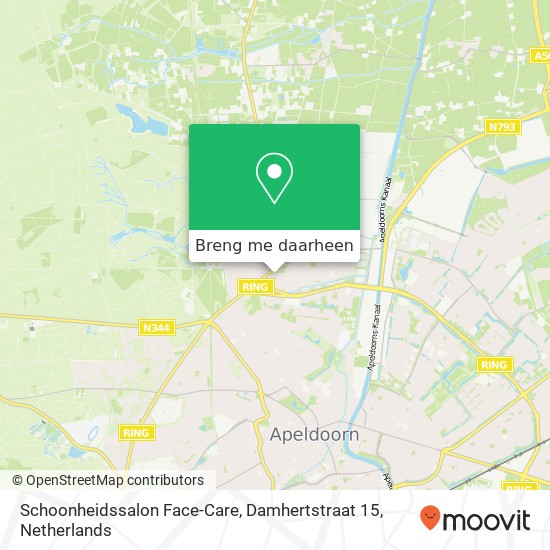 Schoonheidssalon Face-Care, Damhertstraat 15 kaart