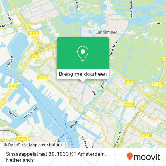 Sinaasappelstraat 80, 1033 KT Amsterdam kaart