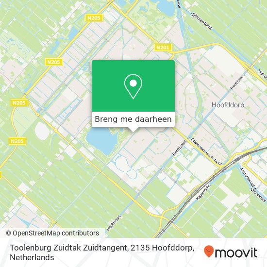 Toolenburg Zuidtak Zuidtangent, 2135 Hoofddorp kaart