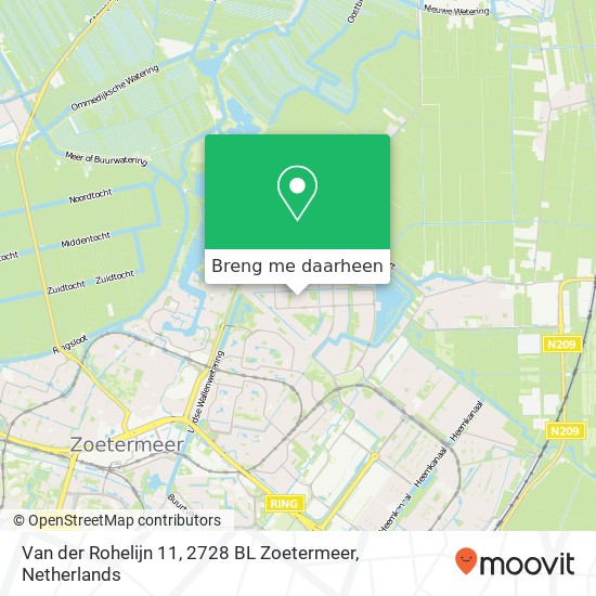 Van der Rohelijn 11, 2728 BL Zoetermeer kaart