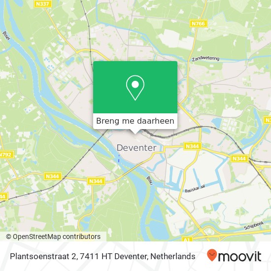 Plantsoenstraat 2, 7411 HT Deventer kaart