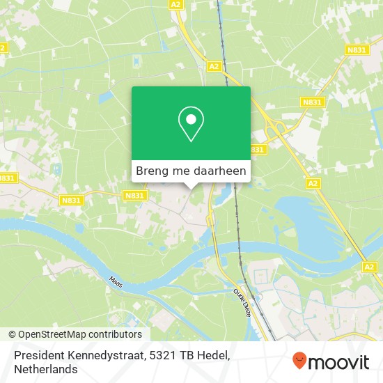 President Kennedystraat, 5321 TB Hedel kaart