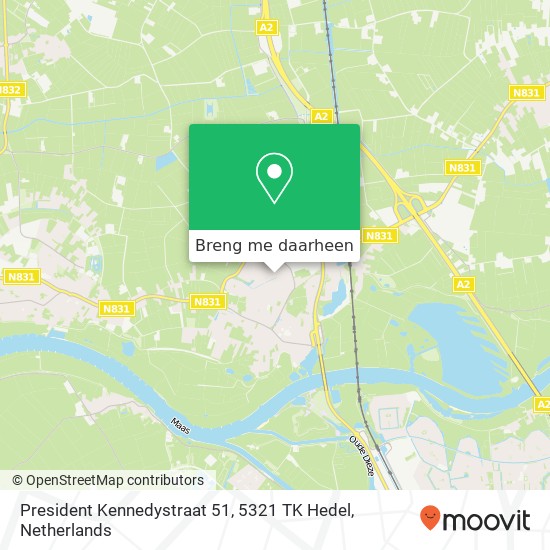 President Kennedystraat 51, 5321 TK Hedel kaart