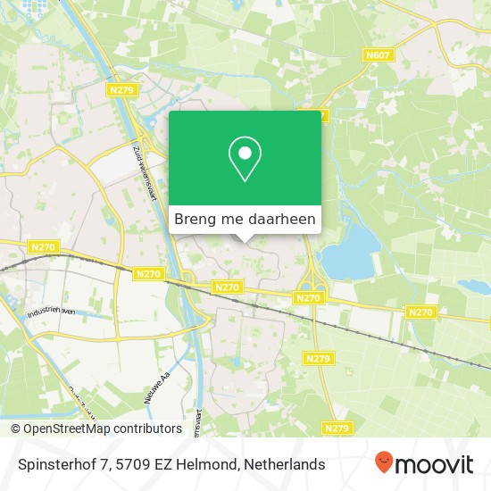 Spinsterhof 7, 5709 EZ Helmond kaart