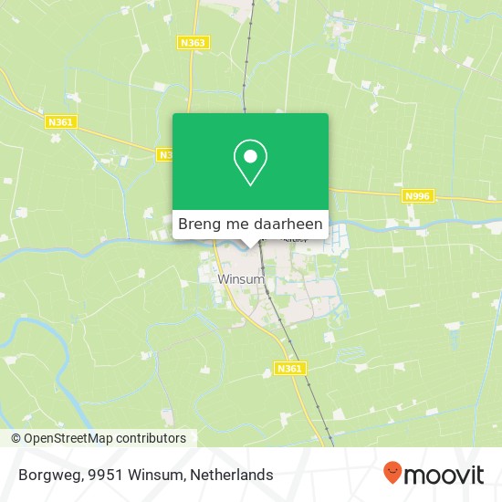 Borgweg, 9951 Winsum kaart