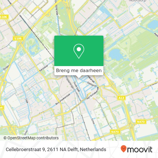 Cellebroerstraat 9, 2611 NA Delft kaart