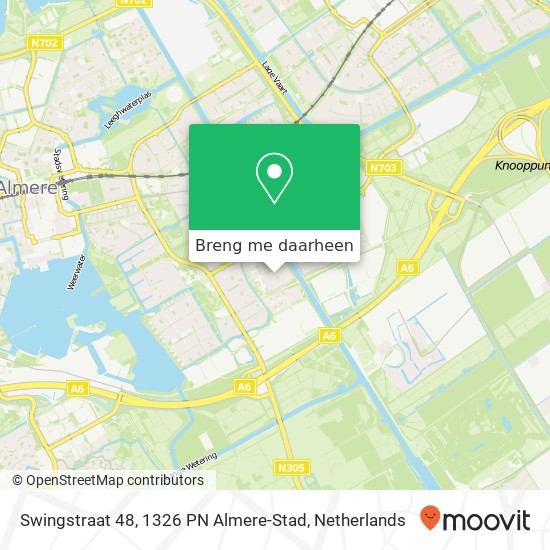 Swingstraat 48, 1326 PN Almere-Stad kaart