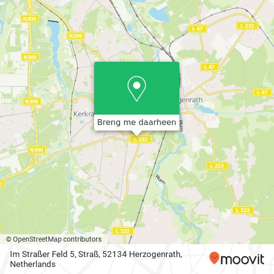Im Straßer Feld 5, Straß, 52134 Herzogenrath kaart