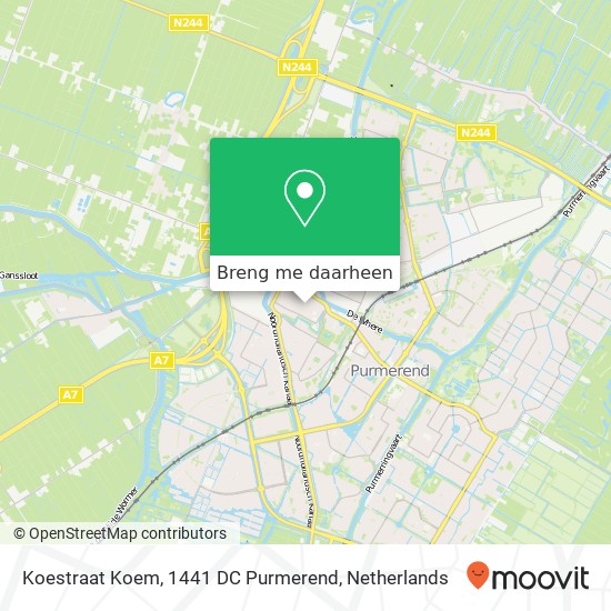 Koestraat Koem, 1441 DC Purmerend kaart