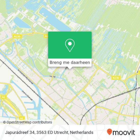 Japurádreef 34, 3563 ED Utrecht kaart