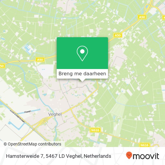 Hamsterweide 7, 5467 LD Veghel kaart