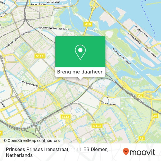 Prinsess Prinses Irenestraat, 1111 EB Diemen kaart