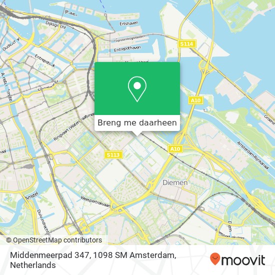 Middenmeerpad 347, 1098 SM Amsterdam kaart