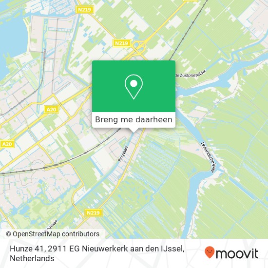 Hunze 41, 2911 EG Nieuwerkerk aan den IJssel kaart