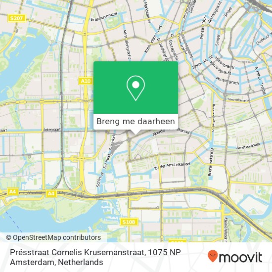 Présstraat Cornelis Krusemanstraat, 1075 NP Amsterdam kaart