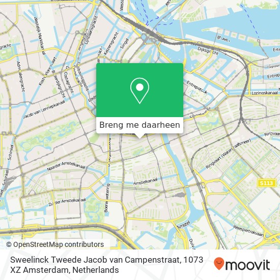 Sweelinck Tweede Jacob van Campenstraat, 1073 XZ Amsterdam kaart