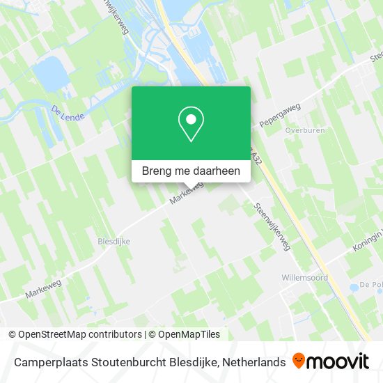 Camperplaats Stoutenburcht Blesdijke kaart