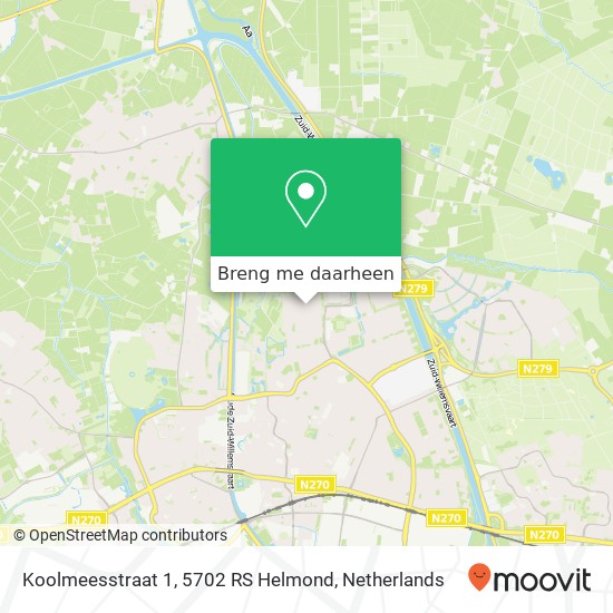 Koolmeesstraat 1, 5702 RS Helmond kaart