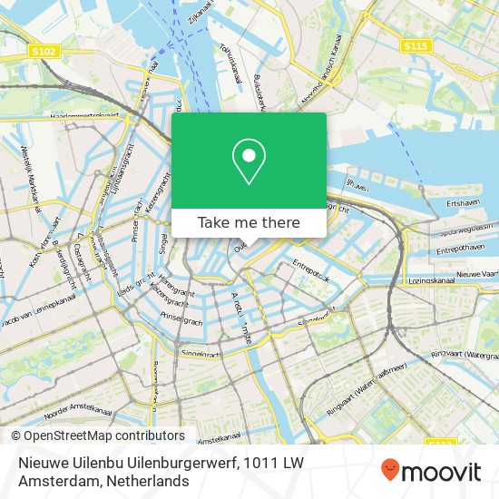 Nieuwe Uilenbu Uilenburgerwerf, 1011 LW Amsterdam kaart