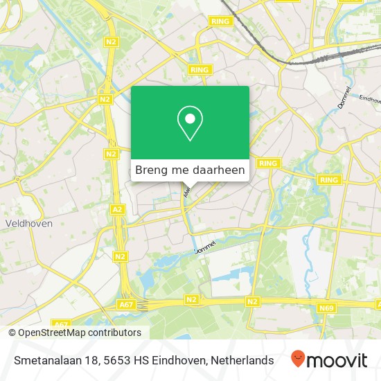 Smetanalaan 18, 5653 HS Eindhoven kaart