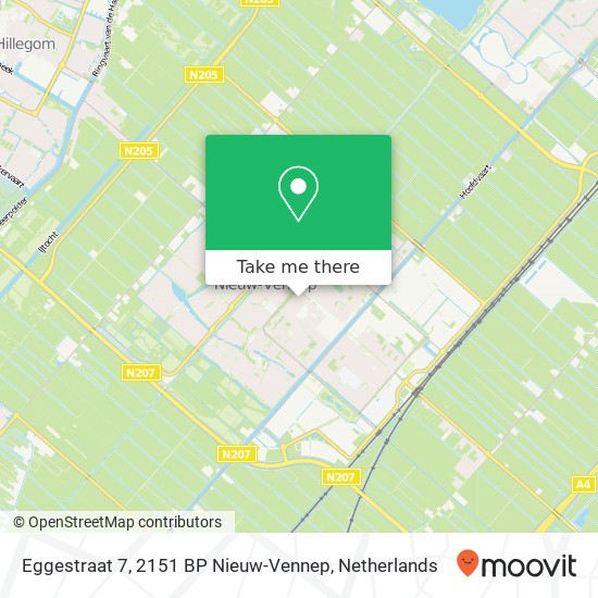 Eggestraat 7, 2151 BP Nieuw-Vennep kaart