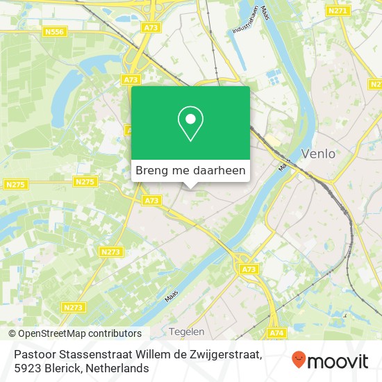 Pastoor Stassenstraat Willem de Zwijgerstraat, 5923 Blerick kaart