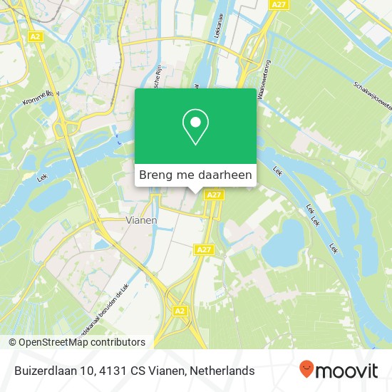 Buizerdlaan 10, 4131 CS Vianen kaart