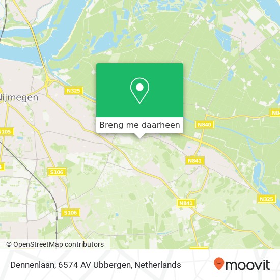 Dennenlaan, 6574 AV Ubbergen kaart