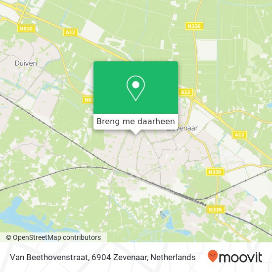 Van Beethovenstraat, 6904 Zevenaar kaart