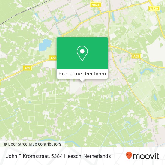 John F. Kromstraat, 5384 Heesch kaart