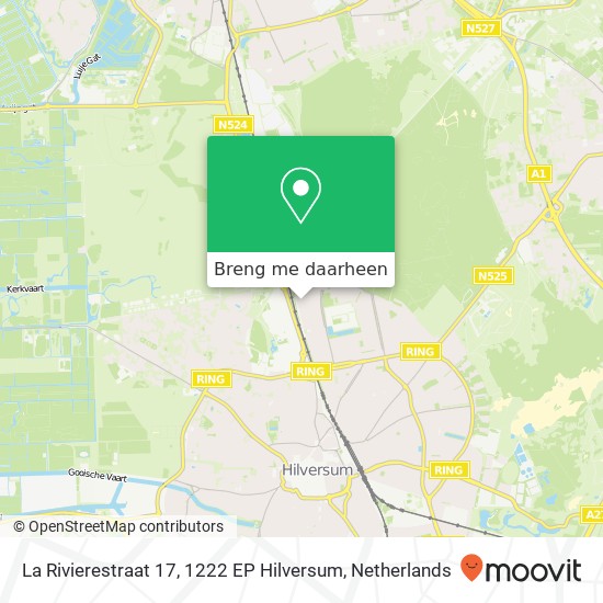 La Rivierestraat 17, 1222 EP Hilversum kaart