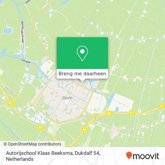 Autorijschool Klaas Beeksma, Dukdalf 54 kaart