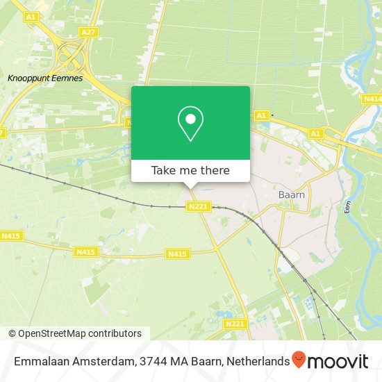 Emmalaan Amsterdam, 3744 MA Baarn kaart