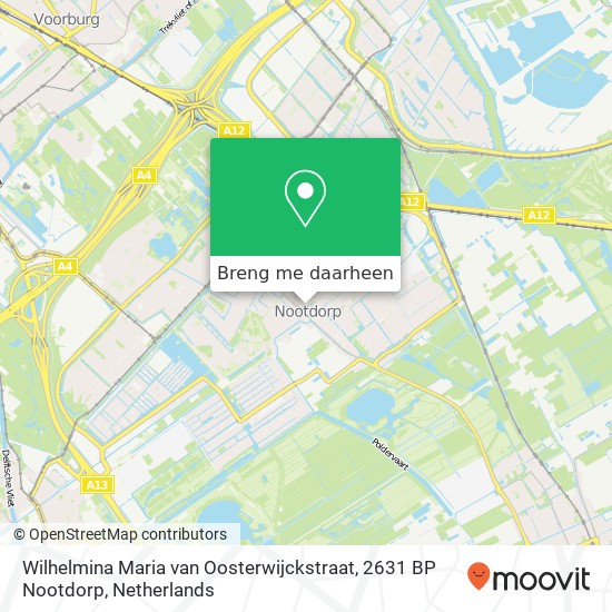 Wilhelmina Maria van Oosterwijckstraat, 2631 BP Nootdorp kaart