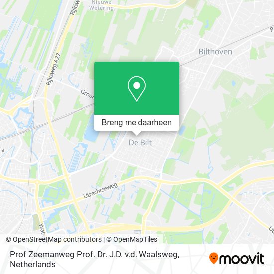 Prof Zeemanweg Prof. Dr. J.D. v.d. Waalsweg kaart