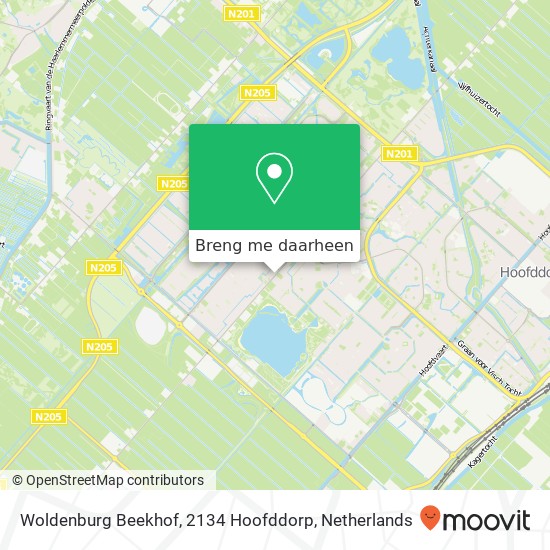 Woldenburg Beekhof, 2134 Hoofddorp kaart