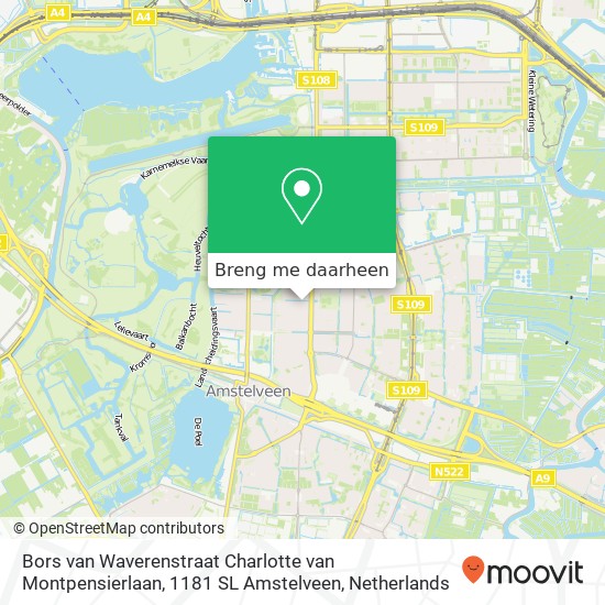 Bors van Waverenstraat Charlotte van Montpensierlaan, 1181 SL Amstelveen kaart