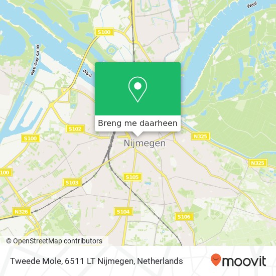 Tweede Mole, 6511 LT Nijmegen kaart