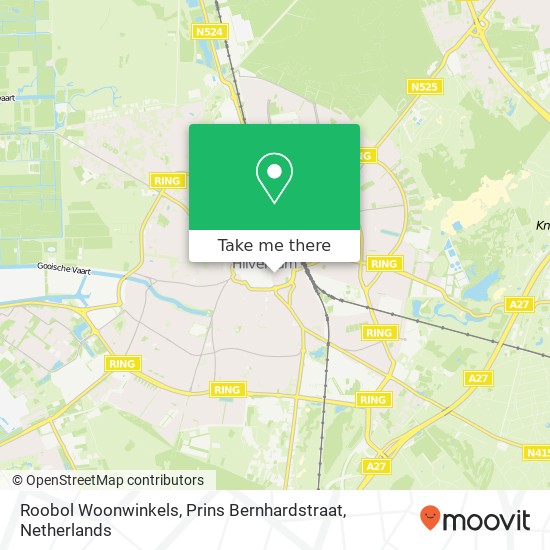 Roobol Woonwinkels, Prins Bernhardstraat kaart