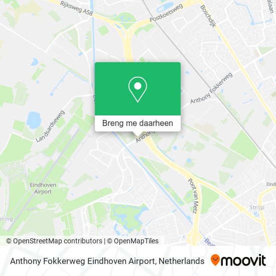 Anthony Fokkerweg Eindhoven Airport kaart